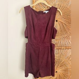 Velvet romper with cut outs